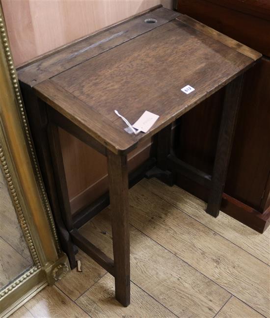 A childs folding desk W.62cm